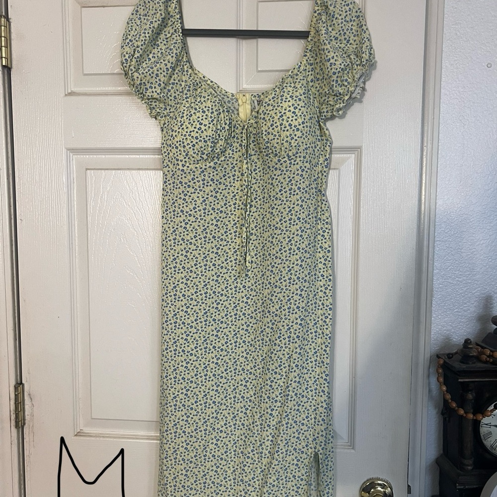 No Boundaries Yellow Floral Midi Dress